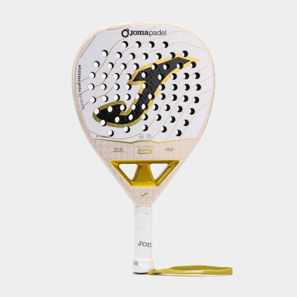 Joma Slam Pro Iconic Padel Racket White Gold - 2026