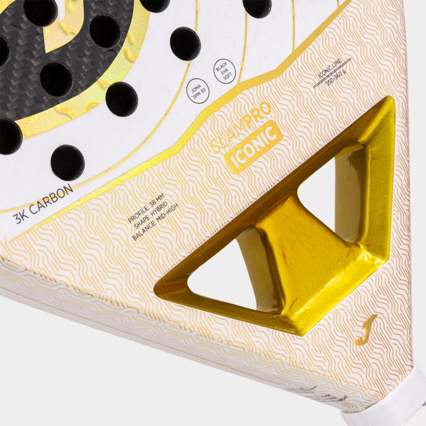 Joma Slam Pro Iconic Padel Racket White Gold - 2026