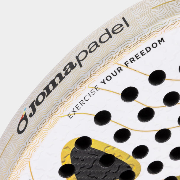 Joma Slam Pro Iconic Padel Racket White Gold - 2026