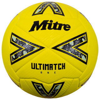 Mitre Ultimatch One Football - 5, Yellow/Black/Grey image